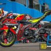 Decal stiker GSX-R150 RED SHARK FULLBODY + Stiker Velg